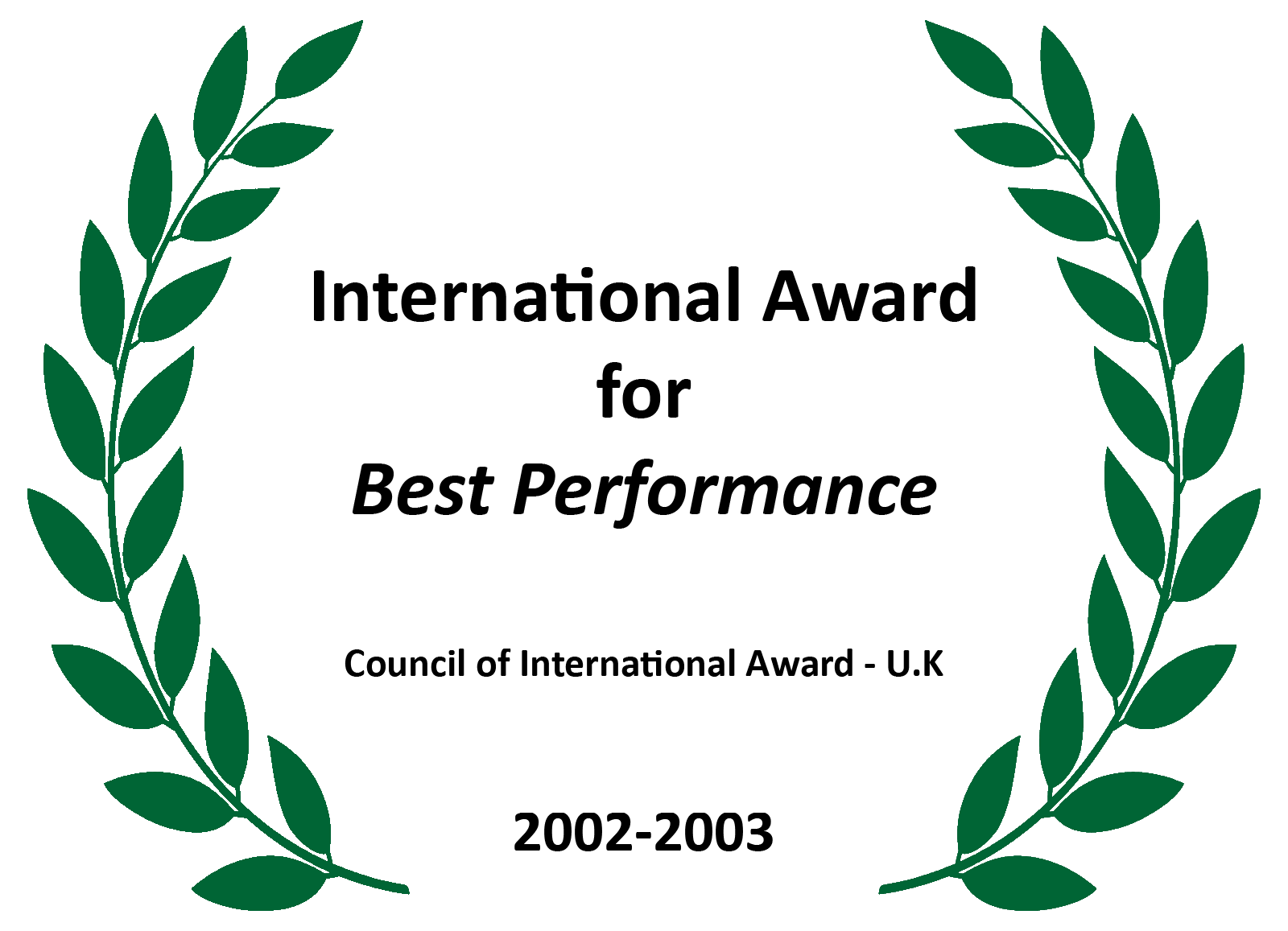 International Best Preformance Award